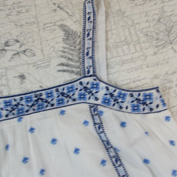 EUC Joie Magali Embroidered Cotton Gauze Lined Tank Top Boho Coastal Sz M - Picture 2 of 8